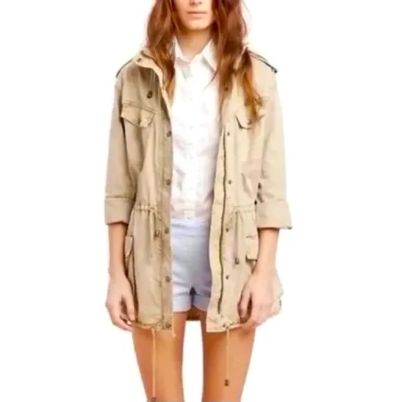 Aritzia Talula Hooded Beige Utility Jacket Size XS - Picture 1 of 14